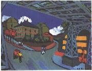 Ernst Ludwig Kirchner Railway underpass in Dresden Sweden oil painting artist